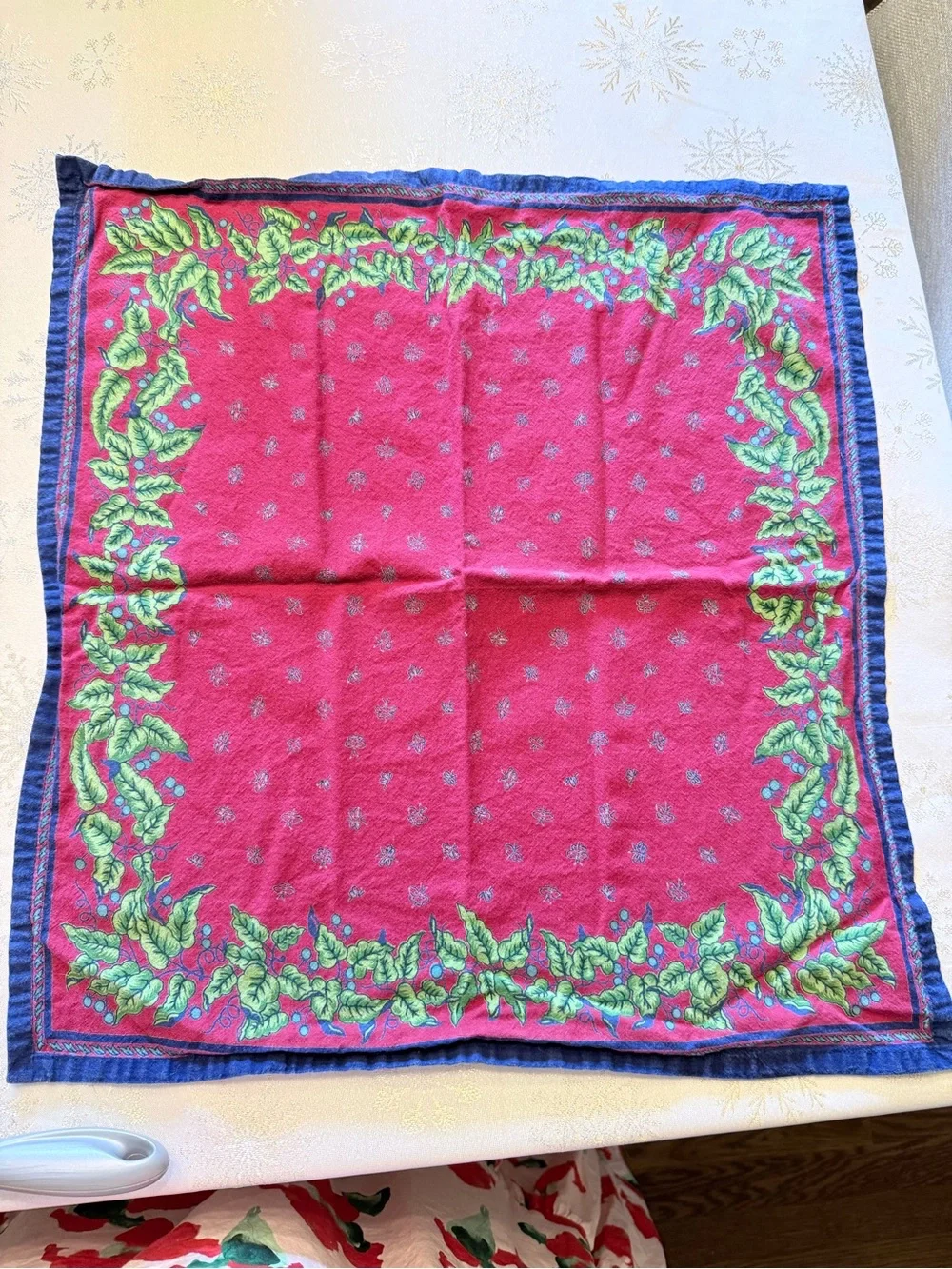 Vintage Williams-Sonoma Provence 68x84 tablecloth + 8 napkins Red w/green purple